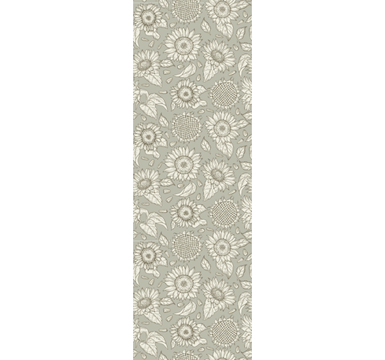 Dining room blind in gray sunflowers design - TenStickers