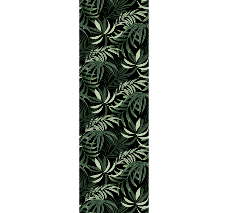 Green tropical leaves dining room blind - TenStickers