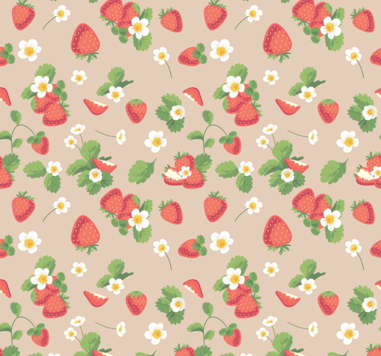 Dining room blind strawberries and flowers - TenStickers