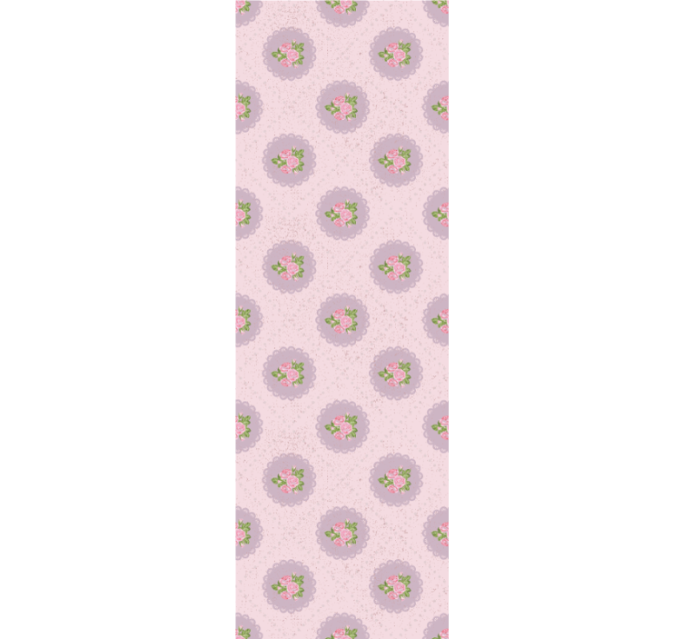 Shabby chic pink squared pattern dining room blind - TenStickers