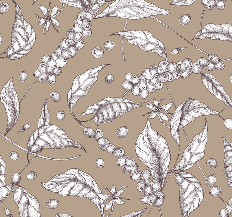 Dining room blind with coffee plant design - TenStickers