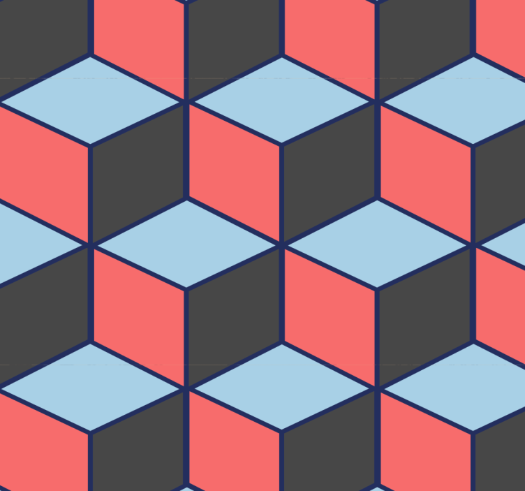 Dining room blind geometric squares 3d design - TenStickers