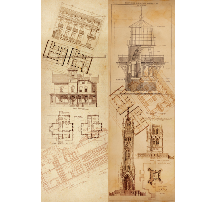 Dining room blind architectural gem - TenStickers