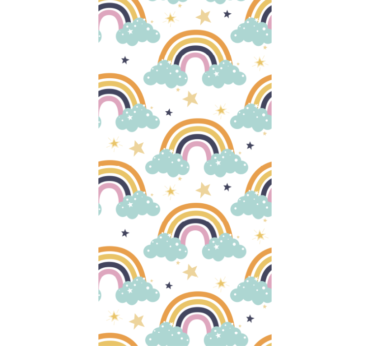 Blind children colorful rainbows with clouds pattern - TenStickers