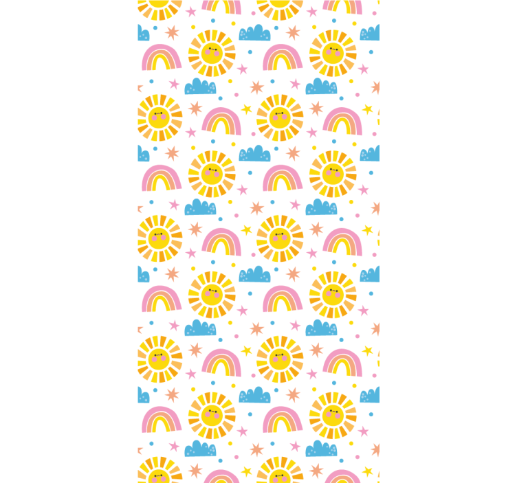 Blind children rainbow, suns, and clouds on white - TenStickers