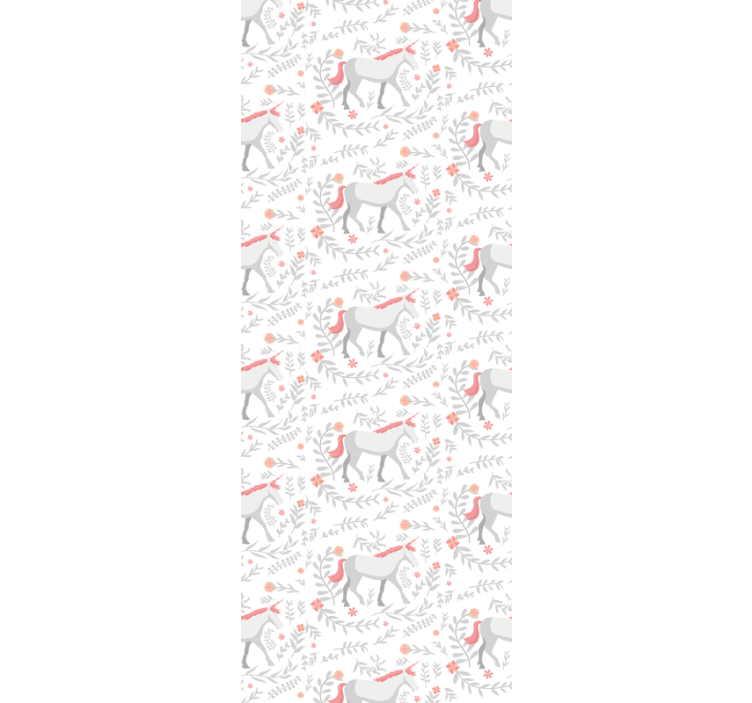 Blind children unicorn pattern with leaves - TenStickers