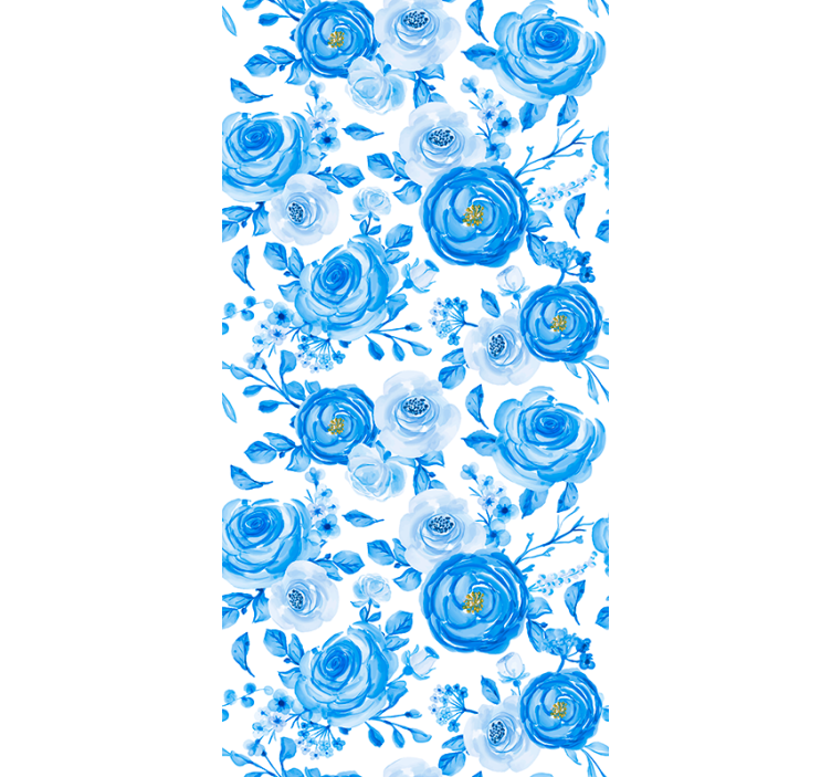Blind children nordic style blue flower clocks - TenStickers