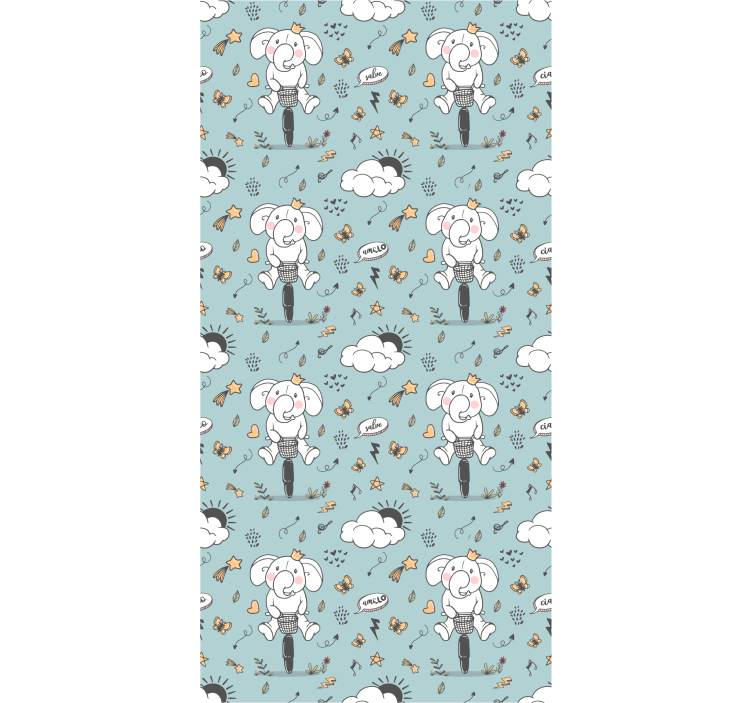 Blind children embracing elephants waving - TenStickers