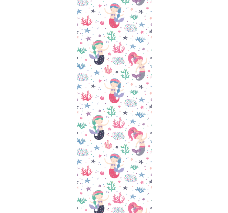 Blind children mermaid girl with ponytails - TenStickers