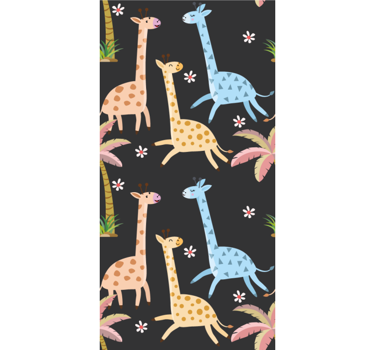 Blind children grey palm trees and animals - TenStickers