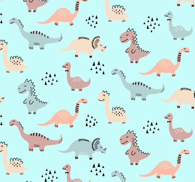 Blind children blue background with yellow green dinosaurus - TenStickers