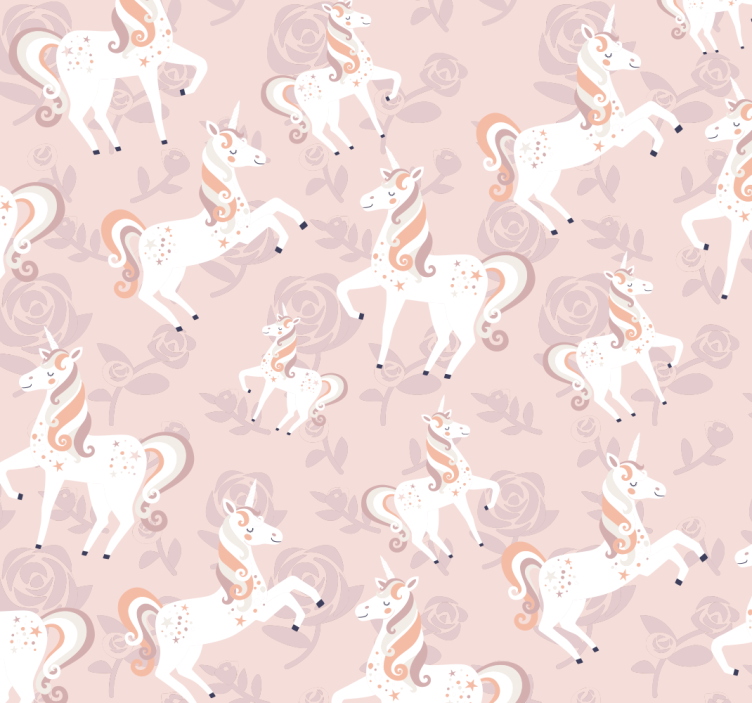 Blind children pink tall unicorn with flowers - TenStickers