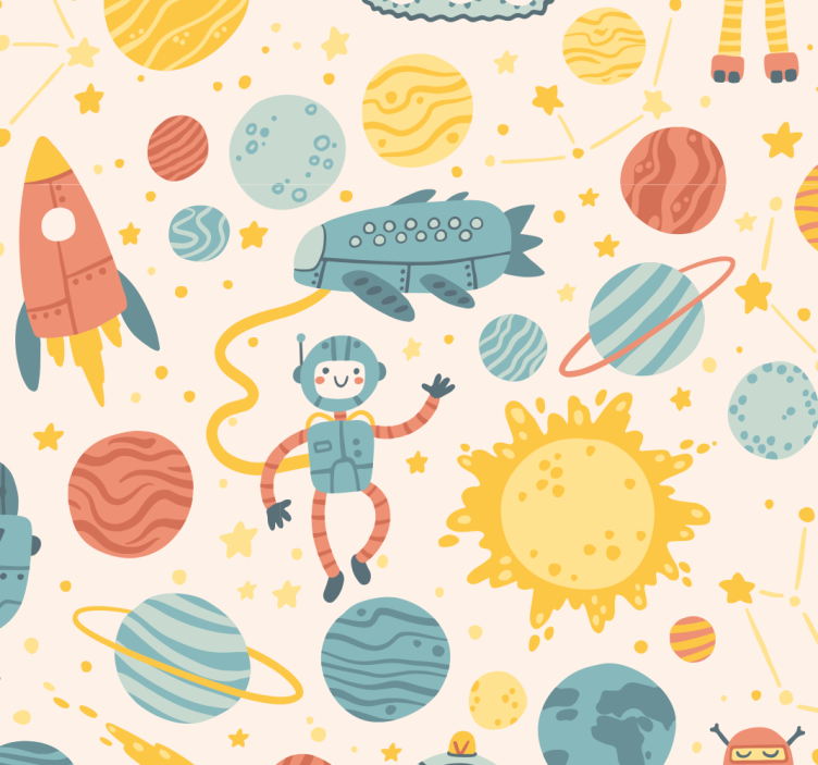 Blind children space adventure scene - TenStickers