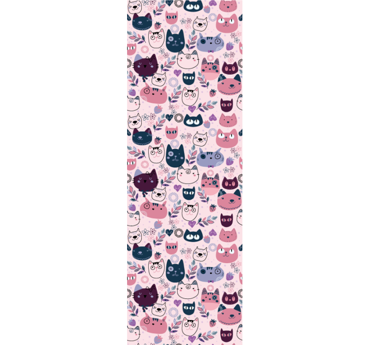 Blind children pink cats fashion pattern - TenStickers