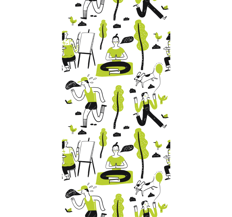 Blind office healthy lifestyle doodle set - TenStickers