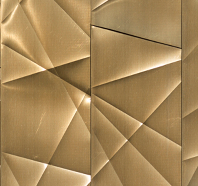 Blind office 3d golden polygon design - TenStickers