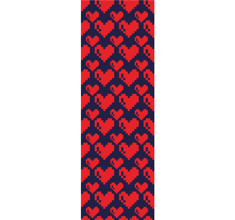 Blind teens geometric red hearts on dark blue - TenStickers