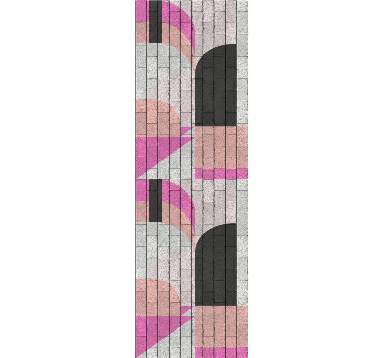 Modern blind with abstract shapes on bricks - TenStickers