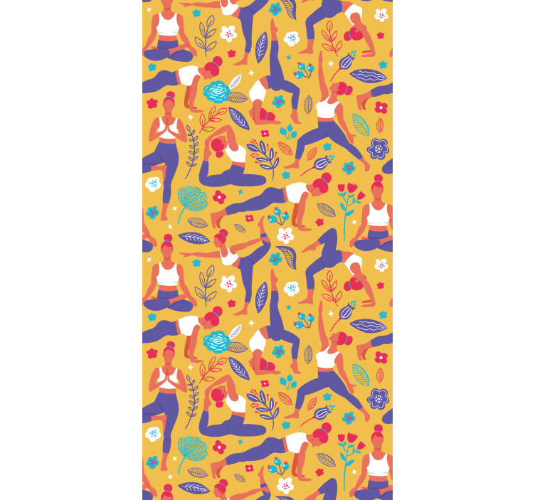 Modern blind hand-drawn yoga sketch - TenStickers