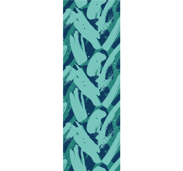 Modern blind in green and blue brush strokes - TenStickers