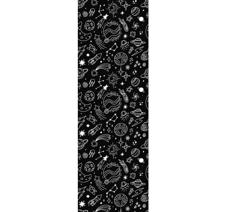 Modern blind with black and white cosmic art - TenStickers