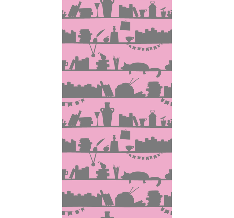 Modern blind pink and grey bookshelf - TenStickers