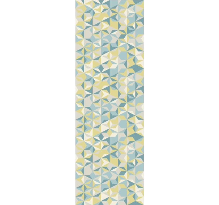 Modern blind in beige, blue, and yellow geometric - TenStickers