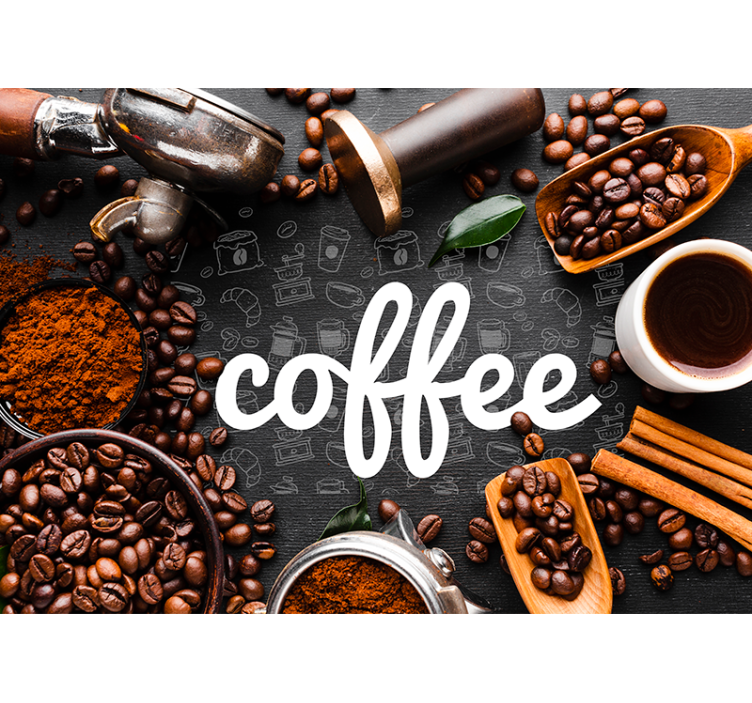 Blind kitchen coffee ingredients and utensils - TenStickers