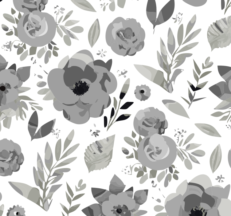 Blind grey aquarella blossoms - TenStickers