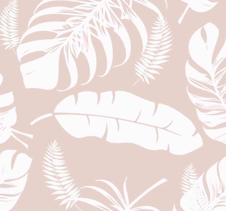 Blind beige banana leaves curtains - TenStickers