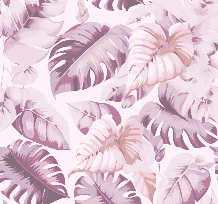 Blind pink large tropical leaves - TenStickers