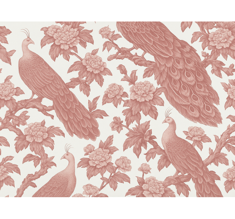 Blind pink textile pink peacock design - TenStickers