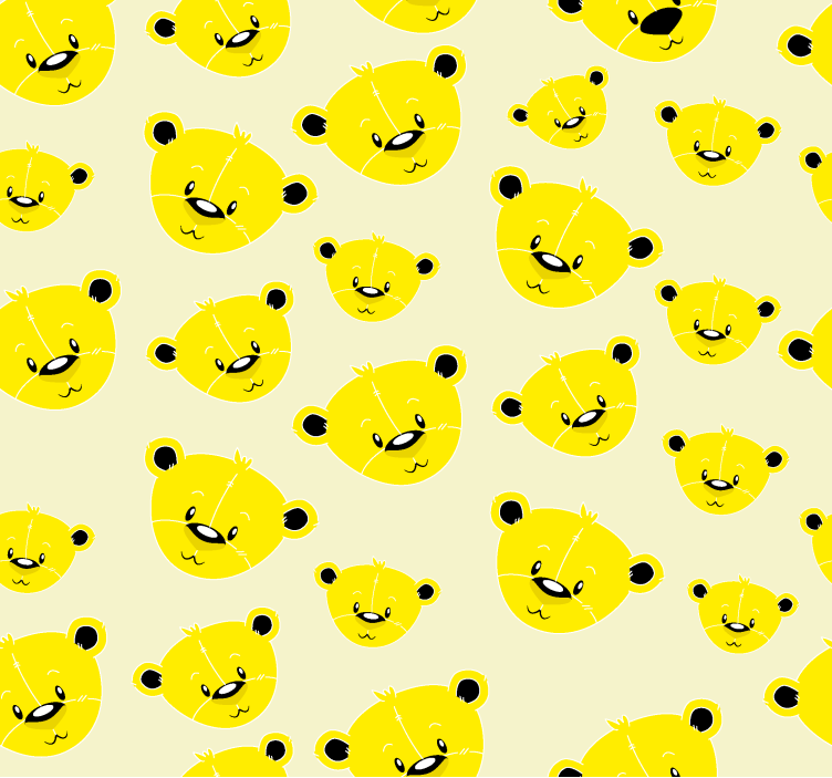 Blind yellow adorable bears pattern - TenStickers