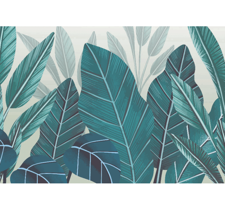 Blind kitchen 3d watercolor tropical leaves - TenStickers
