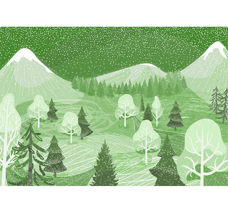 Blind kitchen green vintage forest - TenStickers