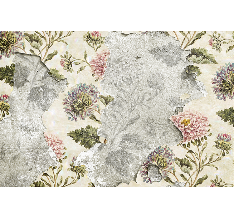 Blind kitchen vintage floral on beige background - TenStickers
