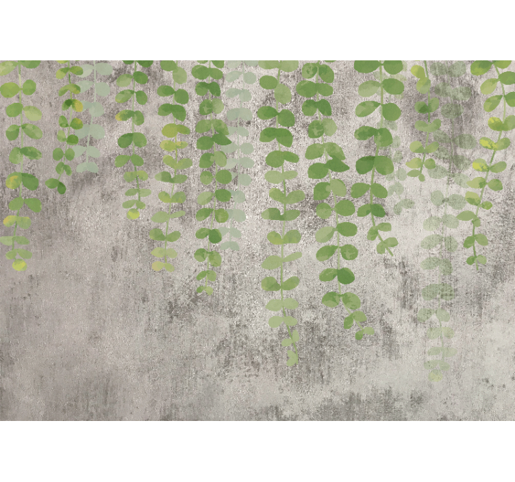 Blind kitchen hanging plants on concrete texture - TenStickers