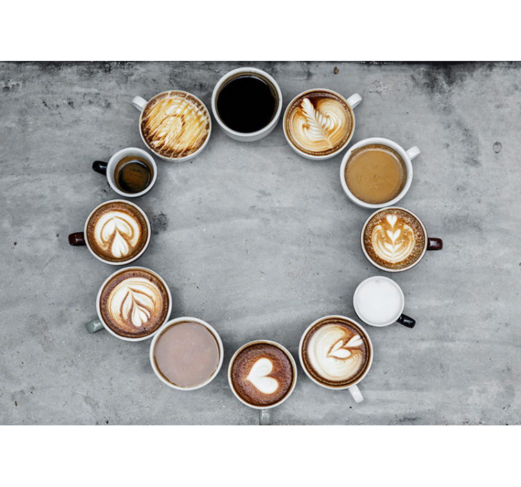 Blind kitchen unique coffee mugs in circle - TenStickers