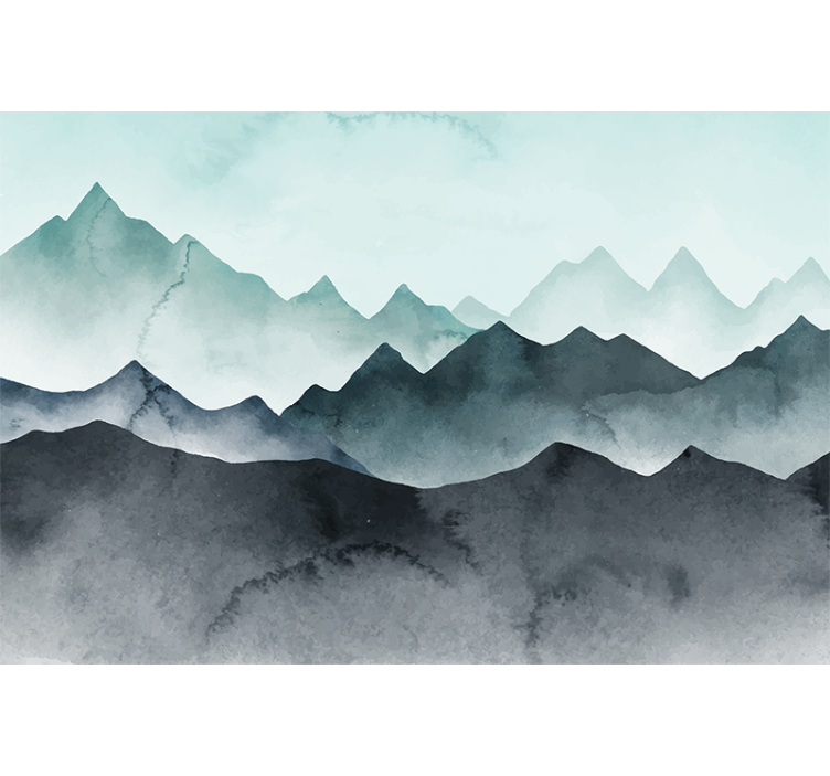Blind kitchen painted blue mountains - TenStickers