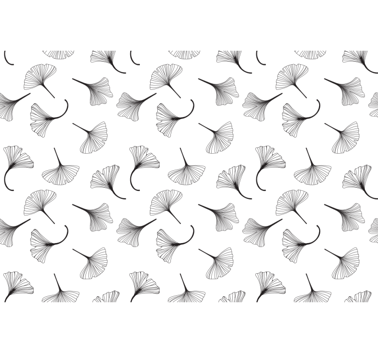 Blind kitchen ginkgo leaves black design - TenStickers