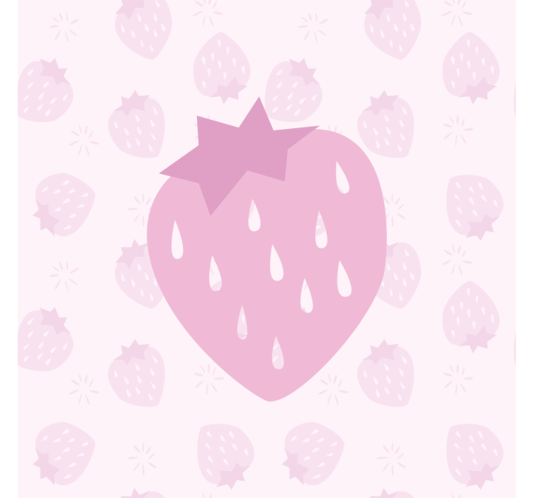 Blind kitchen with strawberries pattern on pink - TenStickers
