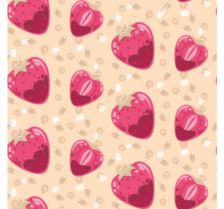 Blind kitchen with strawberry pattern on beige - TenStickers