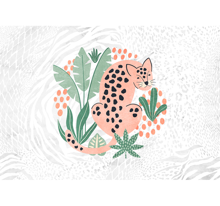 White window blind with tropical trees and tigers - TenStickers