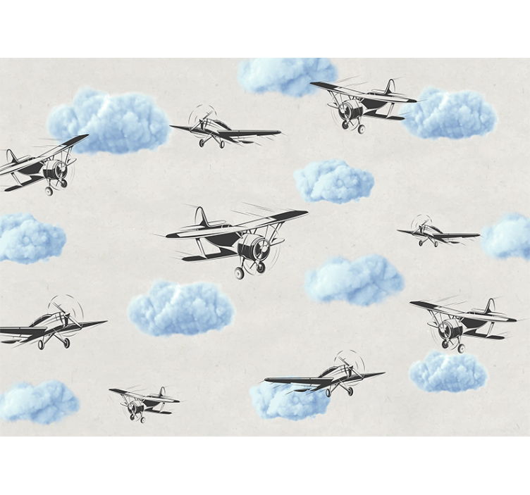 White window blind airplanes in the sky - TenStickers