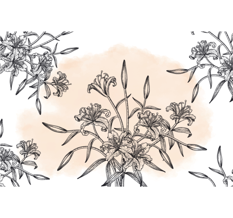 White window blind water lily mural wallpaper - TenStickers