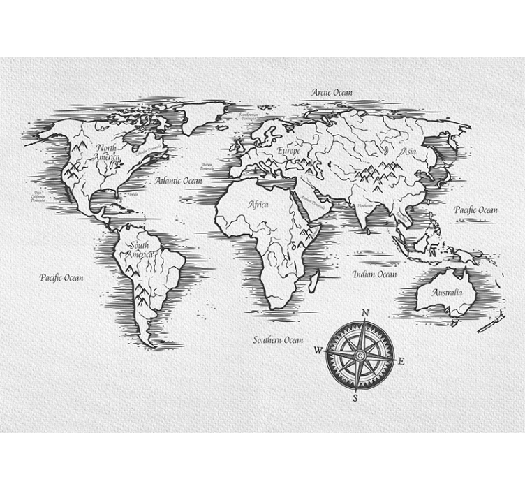 White window blind with elegant worldmap design - TenStickers
