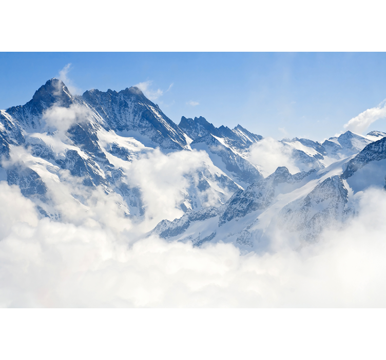 White window blind alpine landscape - TenStickers