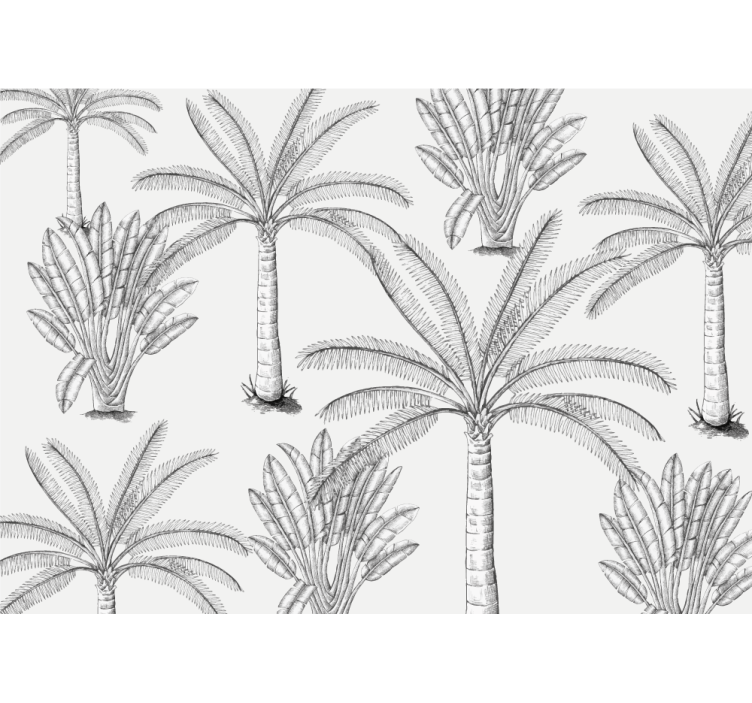White window blind with black and white palm trees design - TenStickers