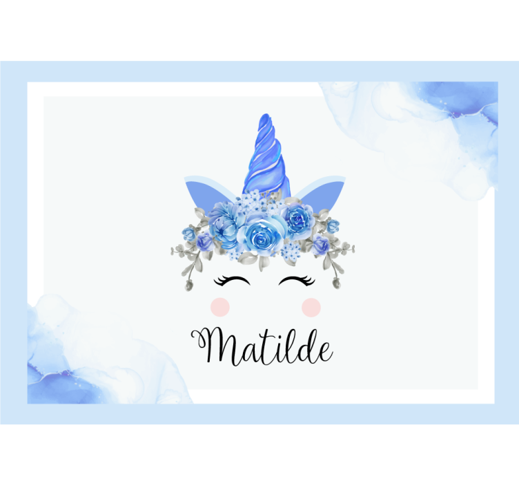 White window blind with cute unicorn eyes and horns - TenStickers