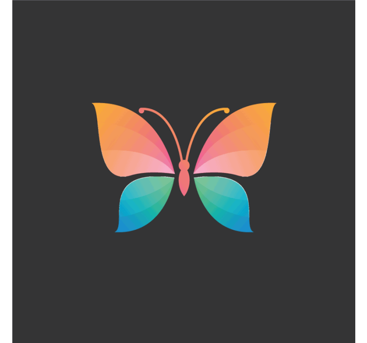 Living room blind with colorful butterfly design - TenStickers